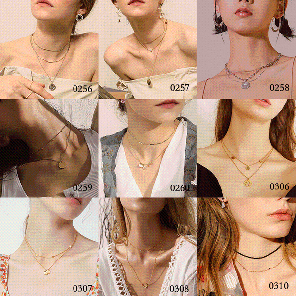 

pendant necklaces necklace stainless steel jewelry vintage double layer chain women accessories bohemian wholesale, Silver