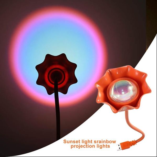 

night lights usb led light portable rainbow sunset live background atmosphere projector lamp wall decoration table desk