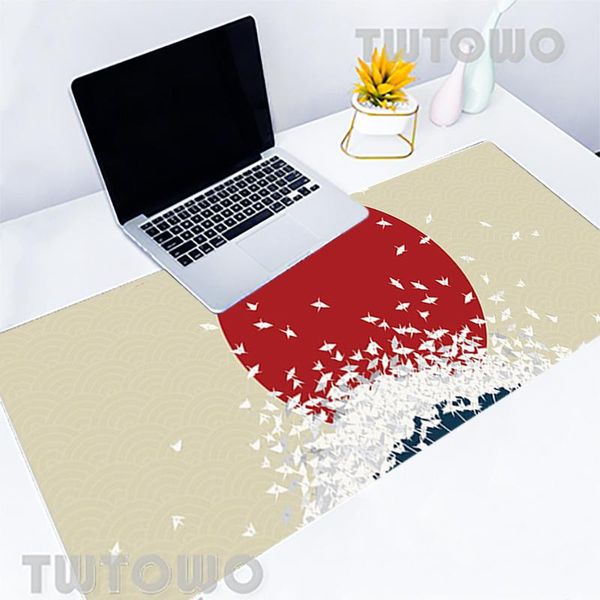 

mouse pads & wrist rests japan great waves art pad kawaii gaming accessories computer keyboard large desk mat rubber xl carpet 90x40cm