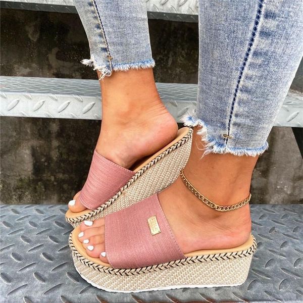 

dress shoes women's sandals thick-soled heighten open-toe wedge outdoor leisure beach non-slip slippers, Black