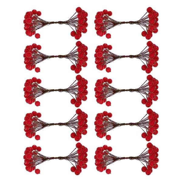 

decorative flowers & wreaths 200 pcs simulation berry decor fake berries xmas double head