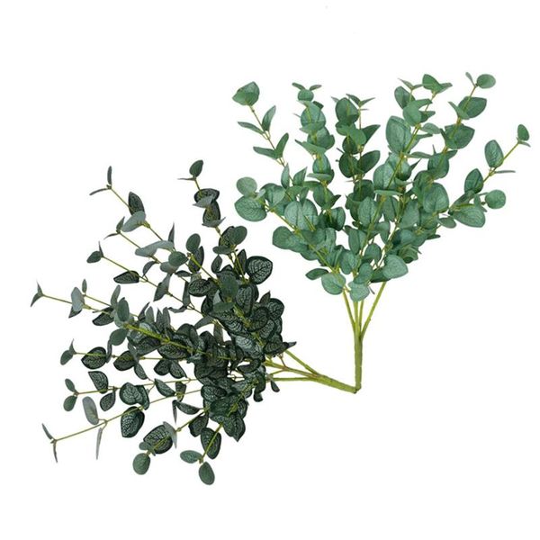 

piece simulation eucalipto single artificial eucalyptus leaf plants for wedding shooting prop home decoration decorative flowers & wreaths
