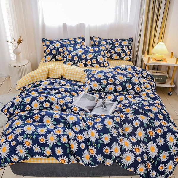 

bedding sets set pillowcase duvet cover single double  king 220x240 size bedclothes quilt bed sheet small white flowers