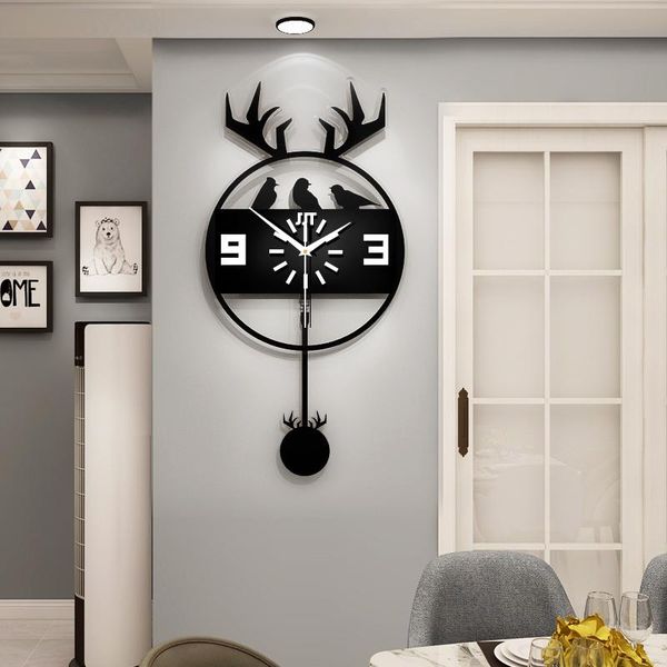 

wall clocks creative nordic decoration home pendulum clock deer shape