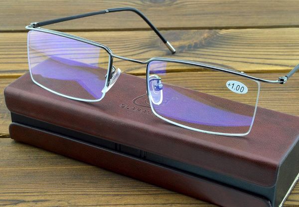 

sunglasses business men half rim progressive reading glasses with pu case +0.75 +1 +1.25 +1.5 +1.75 +2 +2.5 to +4, White;black