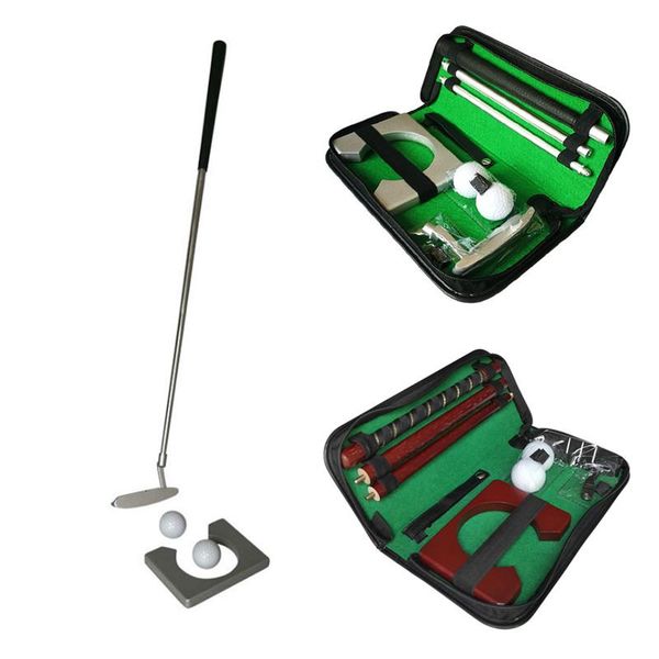 

multi-type golf putter putting trainer set indoor training equipment golfs ball holder aids tool with carry case xq complete of clubs