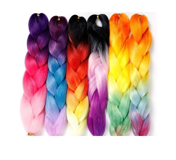Hair Bulks African Braiding Ombre Color Curly Braids 24 Zoll Crochet Dreadlocks Extensions Wave Frisur Hohe Qualität