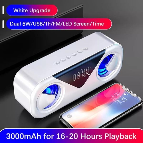 

mini speakers portable wireless bluetooth speaker alarm clock soundbar led computer tf usb music boombox fm radiosubwoofer