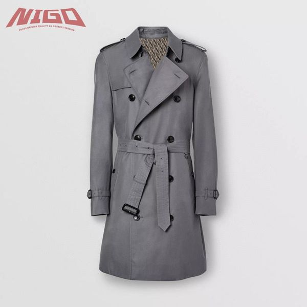 

men's wool & blends nigo bb 21ss long trench coat #nigo1517, Black