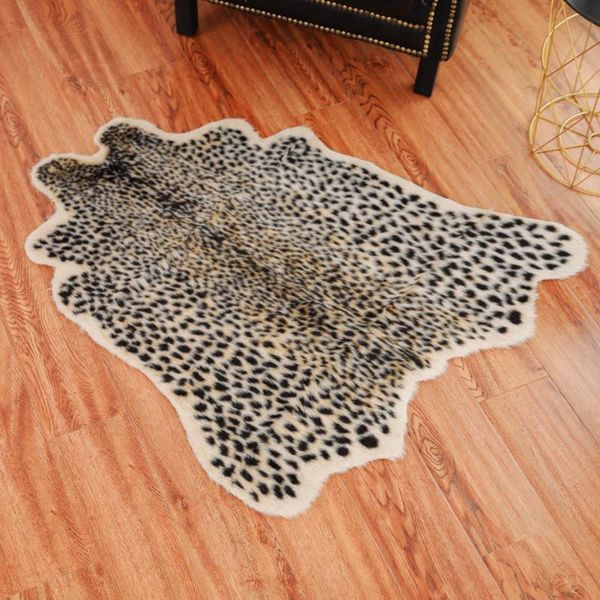 

carpets artificial fur leopard large fashion kitchen home carpet non-slip soft living room mat animal print simulation rugs