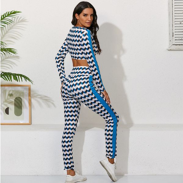 

jumpsuits,rompers beautiful trend big size 2021 women's long sleeve splicing short open navel print tight yoga sports suit