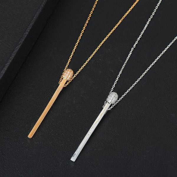 

trendy simple matches shape pendant necklace romantic elegant bridal wedding party show necklaces for women girls jewelry chains, Silver