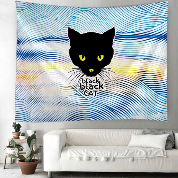 

tapestries cartoon cat tapestry wall hanging mandala cloth yoga
