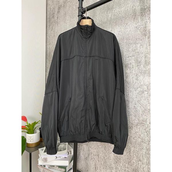 

high end quality 11.17 autumn winter contrast color patchwork striped zipper jacket coat women sport casual loose outerwear women's jac, Black;brown