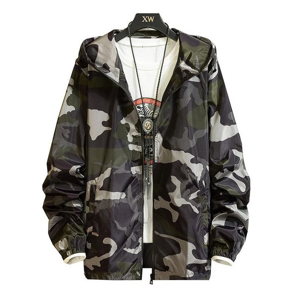 

men's jackets camouflage lightweight men hooded slim fit long sleeve zipper coat army tactical military clothing 2021, Black;brown