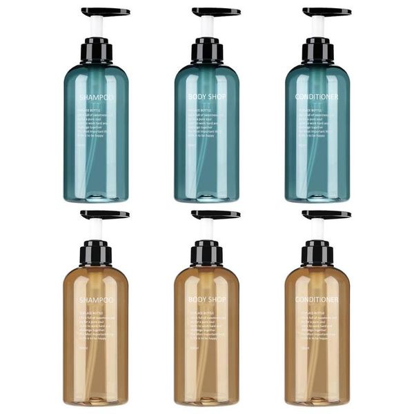 

liquid soap dispenser 3pcs 300/500ml plastic pump bottle empty round lotion boothroom bottling kit shampoo shower gel conditioner