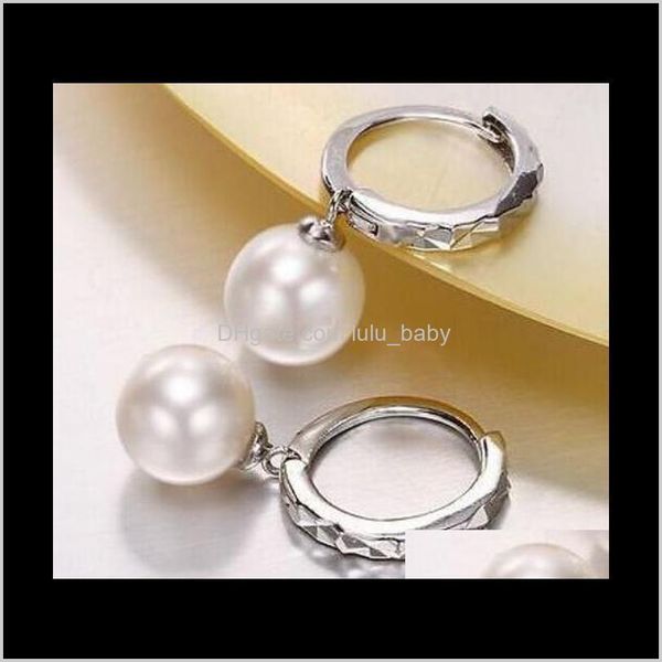 

stud earrings jewelry drop delivery 2021 pair of 10-11mm round south sea whiter pearl earring s925 sier accessories nrod5, Golden;silver