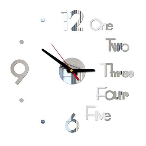 

wall clocks diy clock 3d mirror surface sticker home office decor r7rc