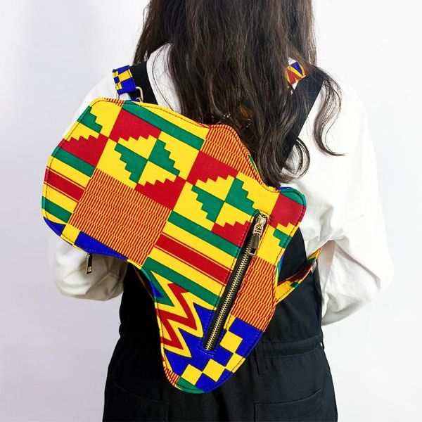 

fashion african map bag kente print women's lady waist bags