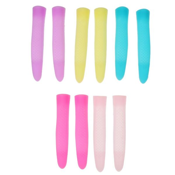 

hair scissors 5 pairs nail art cuticle handle cover trimmer silicone case sleeve