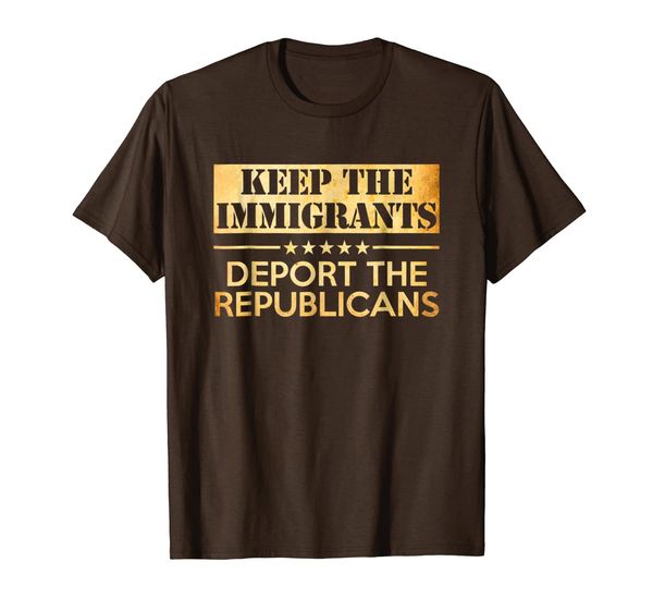 

keep the immigrants deport republicans t-shirt, White;black