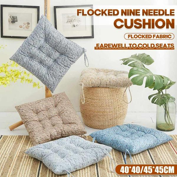 

cushion/decorative pillow 45x45cm soft thick warm flocking cushion with straps solid color tatami chair seat pads office mat home decor sitt