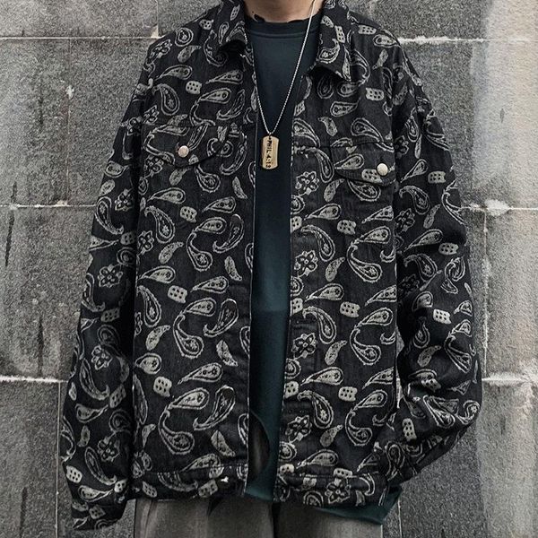 

autumn 2021 teenagers cashew denim jacket male korean couple embroidered casual port style retro hip-hop shirt men's jackets, Black;brown