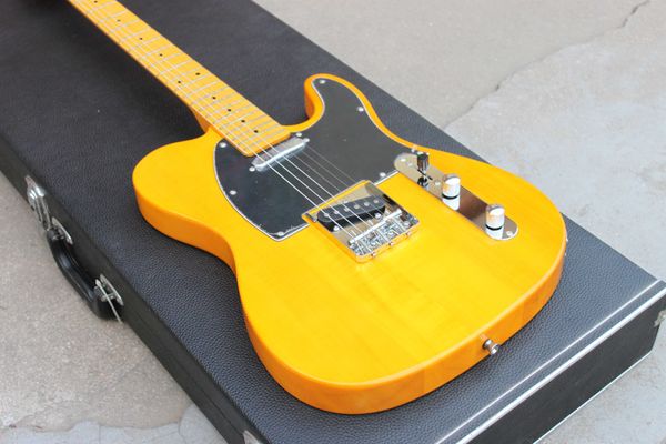 

52 american deluxe natural tele butterscotch blonde tl electric guitar black pickguard, maple neck & fingerboard, dot inlay