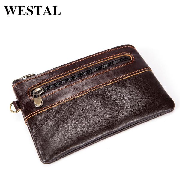 

coin purses westal wallet purse genuine leather change mini small wallets solid zipper fashion 8118, Red;black
