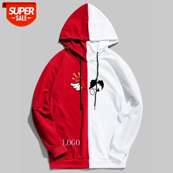 

fashion brand men's hoodies 2020 spring autumn male casual sweatshirts color matching sweatshirt #wt7g, Black