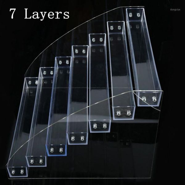 

pc 2-7layers removable rack acrylic clear nail polish cosmetic varnish display stand holder manicure tool organizer storage1, Silver