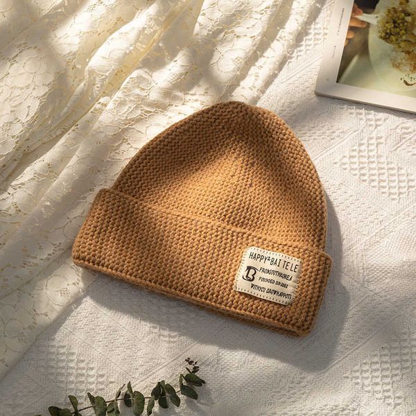 

autumn winter hat men's fashion knitted korean melon tide brand wool yuppie hat winter hip hop landlord cold, Blue;gray