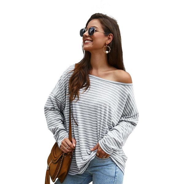 

vintage striped women blouses casual loose o-neck long sleeve harajuku shirt plus size w908 210526, White