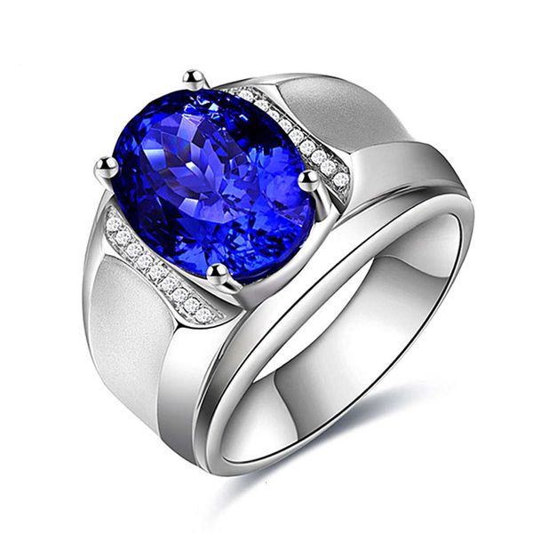 

new fashion plated 18k inlaid natural color blue ring 5a tanzanite, Golden;silver