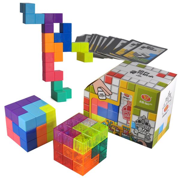 

yongjun building block magnetic construction soma cube puzzle assembly decompression buck ball toys