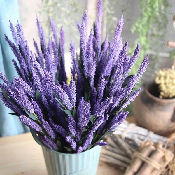 

decorative flowers & wreaths artificial lavender faux breath uv resistant fake simulation greenery bushes garden patio wedding arrangement b