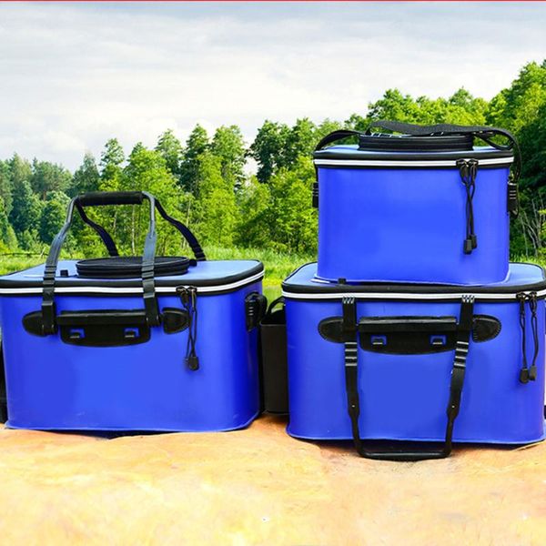 

fishing bucket box folding storage container carrier portable with handle for outdoor camping tackle fishbox bag accessories