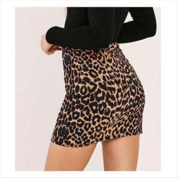 

arrival packed hip slim short womens skirts beautiful leopard print, Black