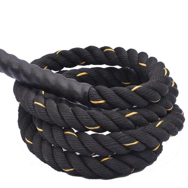 

25mm2.8m fitness mmx fighting training thick rope black and yellow physical polyester weight-bearing skipping jump ropes