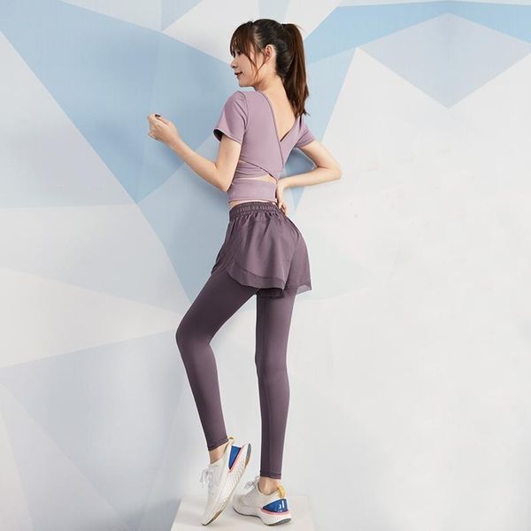 

yoga outfit crop net red suit female thin high running fast dry clothes gym professional sports summer mujer camisetas
