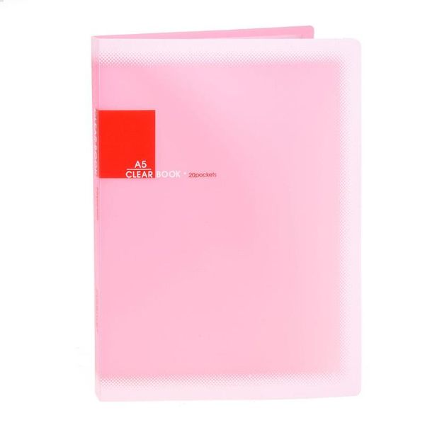 

business card files plastic a5 paper 20 pockets file document folder holder, pink