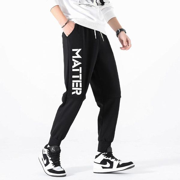 

men's pants men jogger fitness casual outdoor sweatpants breathable loose elasticity trouser sports jogging bottoms 1663, Black