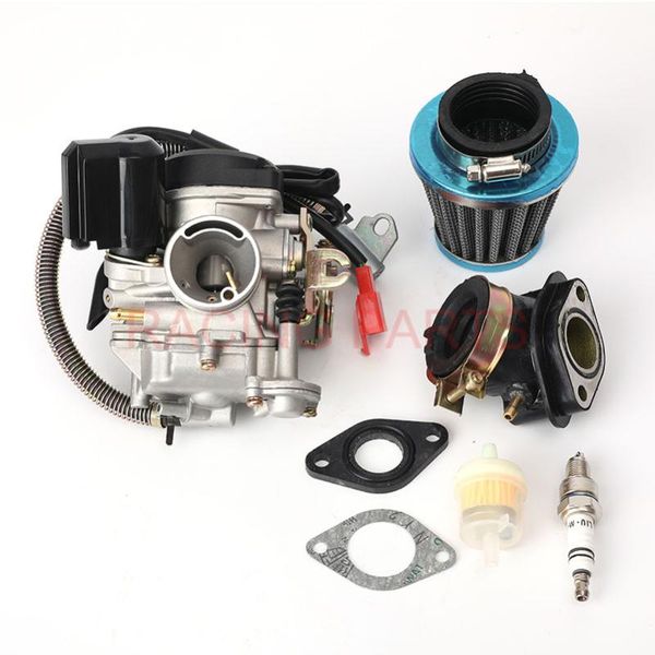 

carburetor fit for gy6 50cc 49cc 4 stroke scooter taotao engine 18mm carb intake manifold air filter motorcycle fuel system