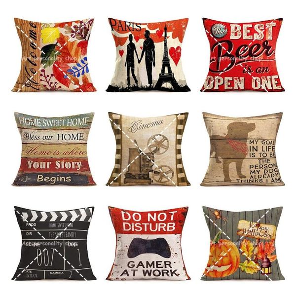 

cushion/decorative pillow vintage welcome to cuba throw cushion cover retro nostalgic classic car beach ocean palm trees decorative case