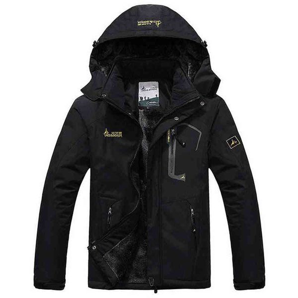 

men's fur & faux winter jacket men thick windproof hooded parka mens jackets and coats windbreaker outdoors waterproof coat 6xl jaqueta, Black