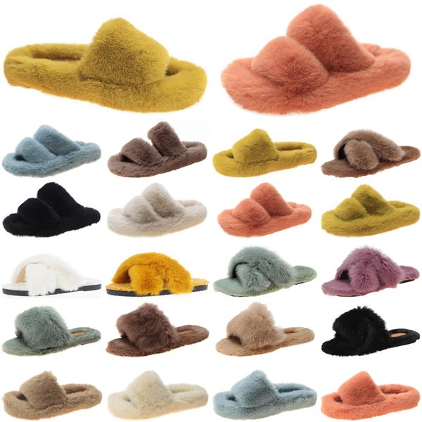 

2021 luxury women slides slippers shoes womens comfortable loafer black yellow slide slipper flat flip flops size 35-40 color48
