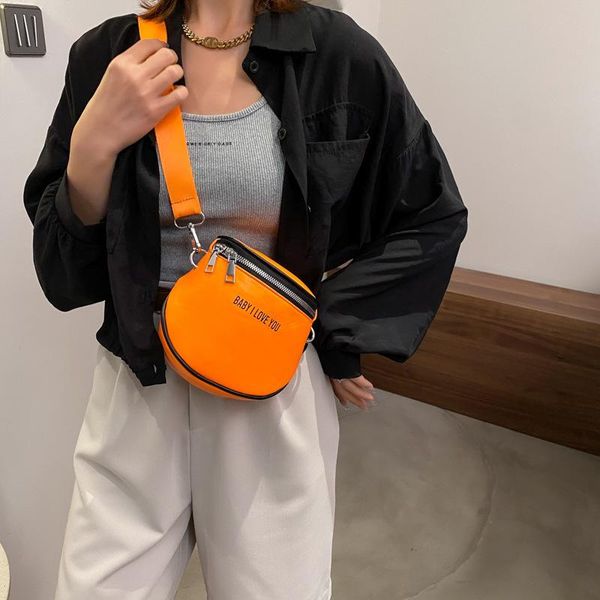

cross body summer street casual zipper sport bags fluorescent yellow grreen pink shoulder crossbody for women fashionable purses