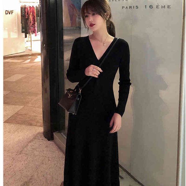 

v-neck knit maxi womens casual sweater long dresses plus szie women bodycon dress, Black;gray