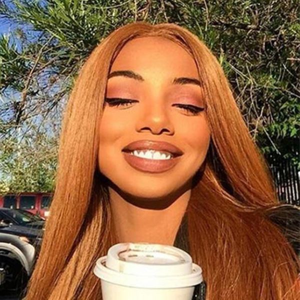 

lace wigs brown blonde color straight wig with baby hair 26 inch preplucked golden brazilian 13x4 front, Black;brown