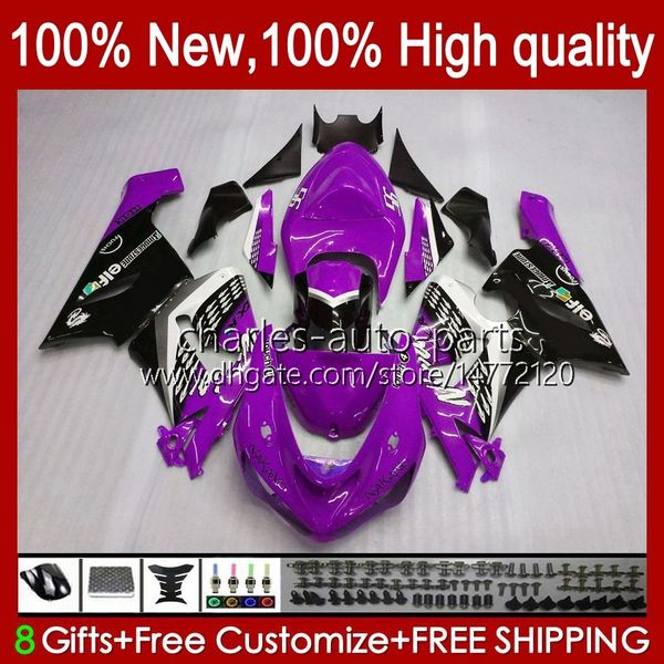 Motocicleta carroçaria para Kawasaki Ninja ZX-6R ZX 600CC 6 R ZX636 2005 2006 Body 7No.121 roxo preto ZX 636 ZX-600 ZX600C ZX-636 600 CC 05-06 ZX600 ZX6R 05 06 Kit de Feira do OEM